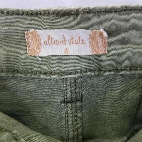 Altar’d State Mini Skirt Womens Small Green Button Up Pencil Front Pockets Denim - Picture 5 of 9